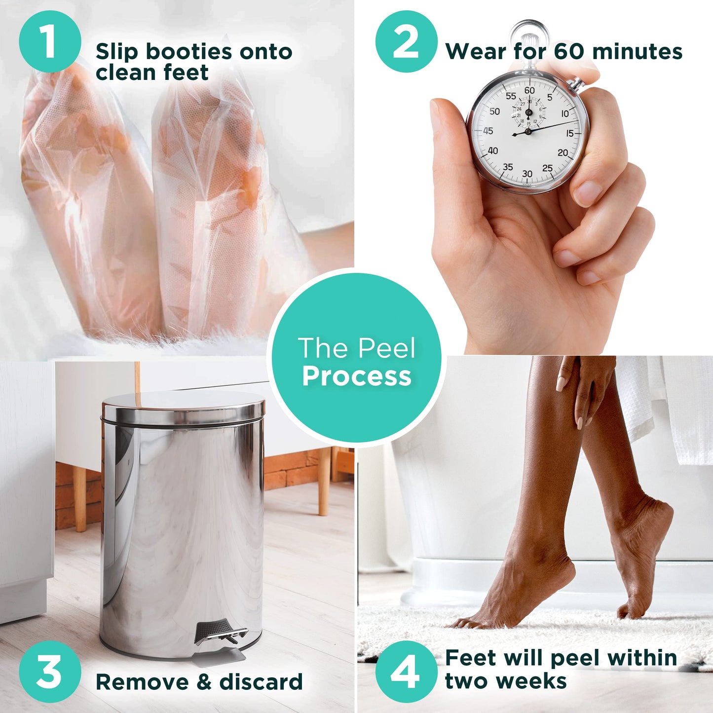 DERMORA Foot Peel Mask - 2 Pack of Large Size Skin Exfoliating Foot Masks for Dry, Cracked Feet, Callus, Dead Skin Remover - Feet Peeling Mask for baby soft feet, Original Scent