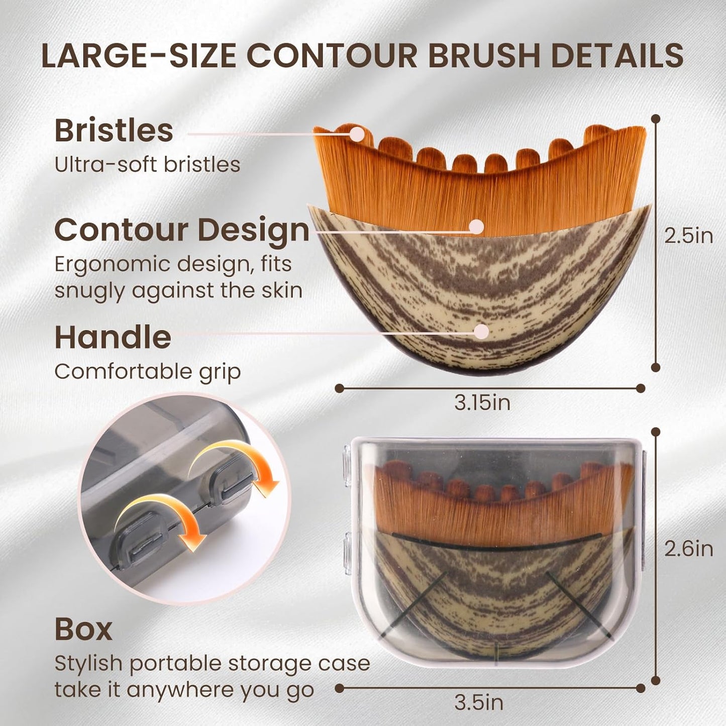 Skiennix 3-in-1 Lymphatic Contour Face Brush - Hypoallergenic Ergonomic Design | Reduces Puffiness & Tightens Skin