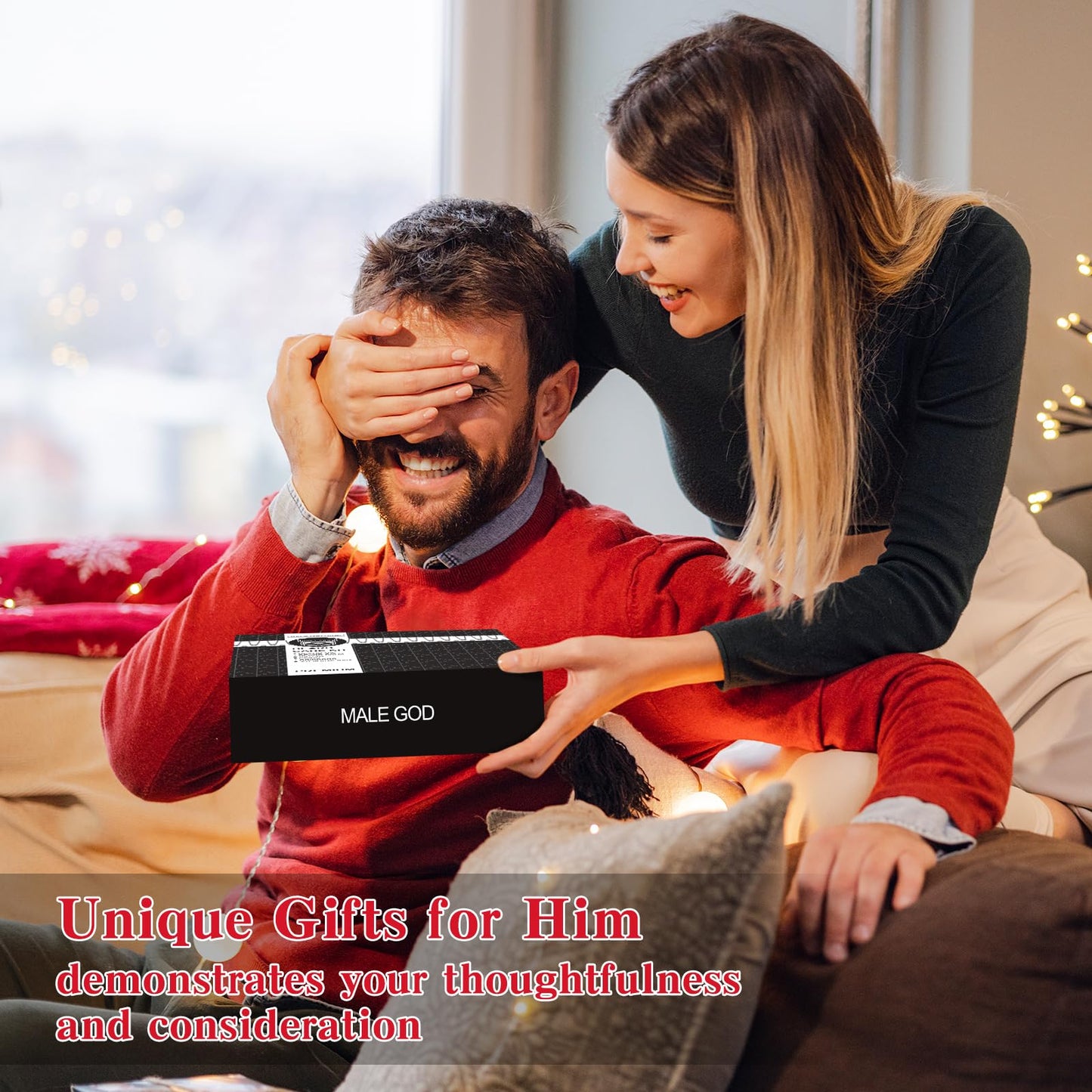 MALE GOD Gifts for Men, Beard Kit with Beard Oil, Balm, Comb, Brush, Scissors, Beauty Gift Sets for Him, Birthday & Christmas, Stocking Stuffers for Adults Men, Boyfriend, Husband, Son, Friend, Dad