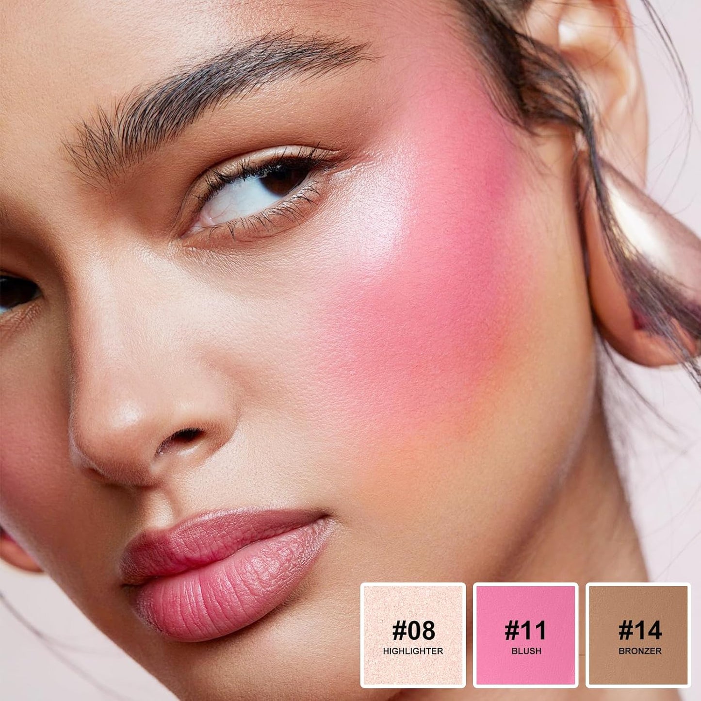 Lezero 3Pcs Contour Stick Makeup Kit, Shades with Highlighter, Blush and Bronzer Stick for Sculpt the Face and All Skin Type, Long Lasting, Smooth, Dewy & Matte Finish, LIGHT