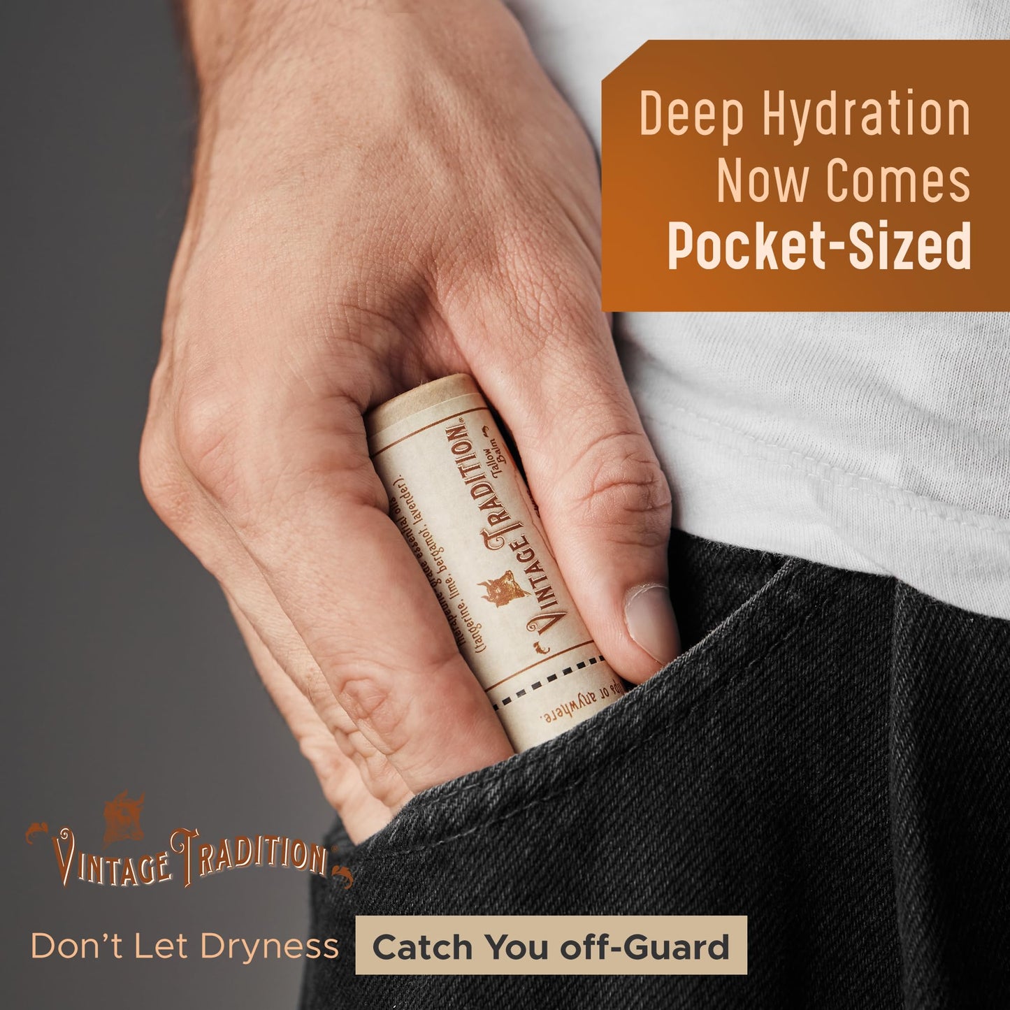 Vintage Tradition Moisturizing Beef Tallow Lip Balm – Tube Lip Moisturizer with Vanilla Extract Hydrates & Soothes Dry Lips – Grass-Fed Tallow Balm for Skin Care, 0.5 Fl. Oz.