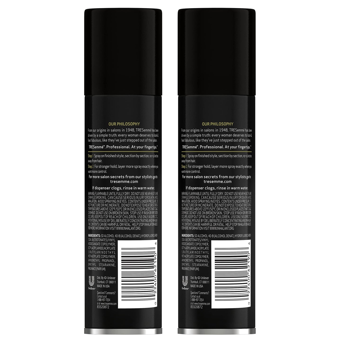 TRESemmé Extra Hold Hairspray, 2-4.2 oz (Pack of 2), Strong Humidity Resistant, Frizz Control, All Day Smoothness, Salon Quality