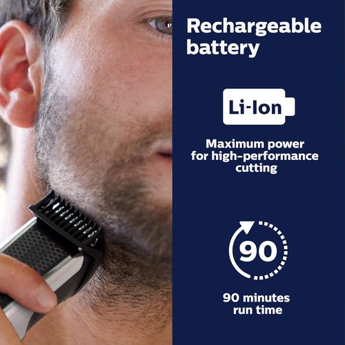 Philips Norelco Beard Trimmer & Hair Clipper Series 5500 - Cordless, Washable Design, No Blade Oil Needed - BT5511/49