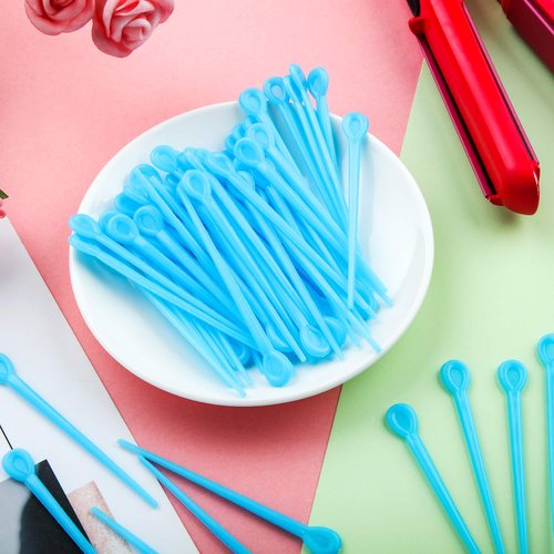 180 Pieces Brush Roller Pick Plastic Roller Pick Hair Curler Roller Pin for Hair Curling Styling Accessories for Christmas Valentine's Day Present(Blue)