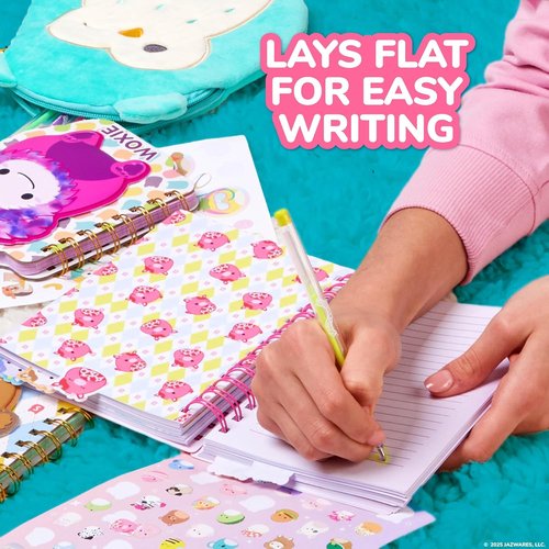 Original Squishmallows Tab Journal, 5 Tabs, Spiral Bound, Journals for Teens, Squishmallows Birthday Gift, Kids Journaling Kit, Stationery Set for Girls, Sketch Journal, Diary