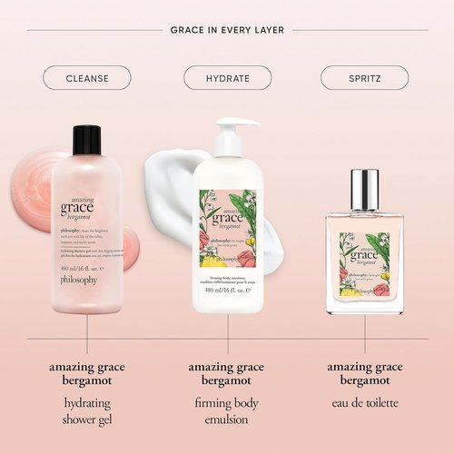 Philosophy Amazing Grace Firming Body Emulsion - Luxurious Scented Lotion with Shea Butter - Fast Absorbing Hydration for All Skin Types