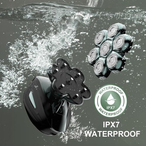7D Floating Electric Razor by Head Shavers - IPX7 Waterproof, Magnetic Head, LED Display & Fast Charging