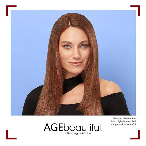 AGE Beautiful Permanent Hair Color Dye - 100% Gray Coverage & Anti-Aging Formula | Biotin for Thicker, Healthier Hair