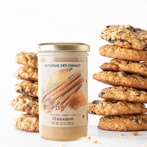 Savannah Bee Company Whipped Honey - All-Natural Cinnamon Spreadable Honey (12 Ounces)