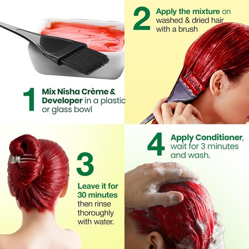 Nisha Creme Hair Color - Permanent Flame Red Hair Dye | 5.07 fl oz, Vibrant & Long-Lasting