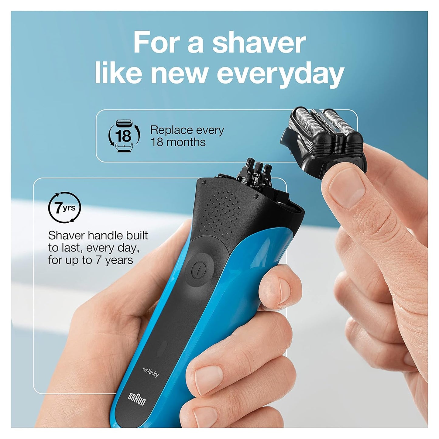Braun Electric Razor - Series 3 310s Foil Shaver for Men | Rechargeable, Wet & Dry Use