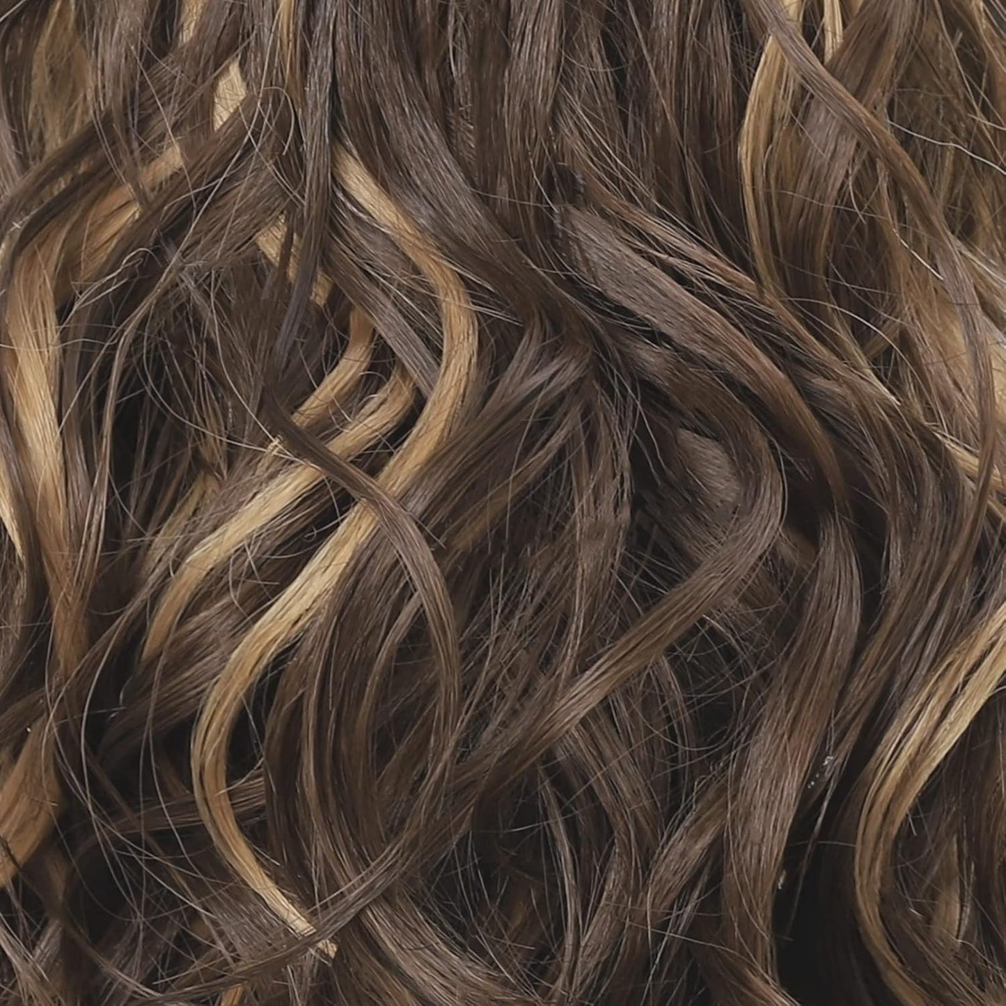 SEIKEA 10" Short Claw Highlight Ponytail Extension Wavy Curly Thick Jaw Clip in Hair Extensions Ponytail Soft Natural Looking Synthetic Hairpiece for Women Brown with Honey Blonde Highlights