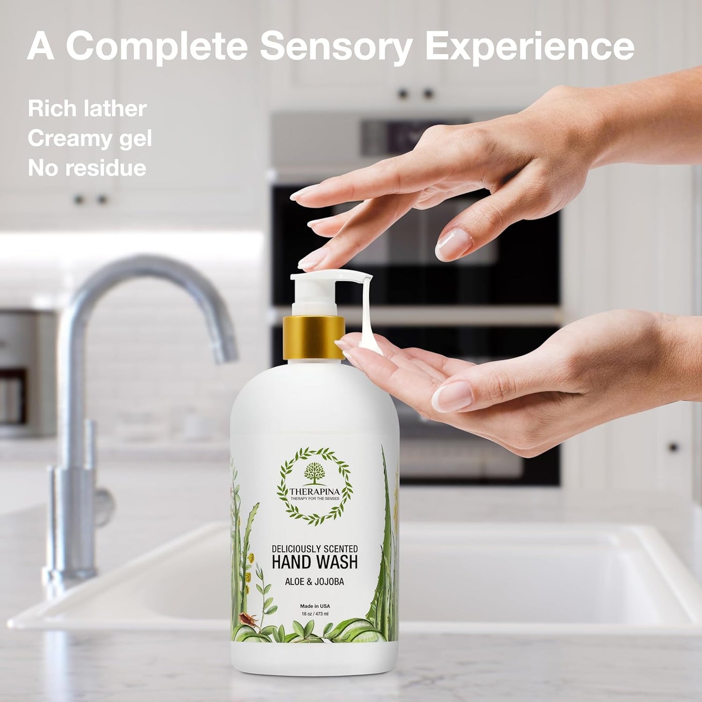 Skiennix Aromatherapy Luxury Liquid Hand Soap - Vegan & Moisturizing with Aloe Vera & Botanical Oils | 16 Oz.