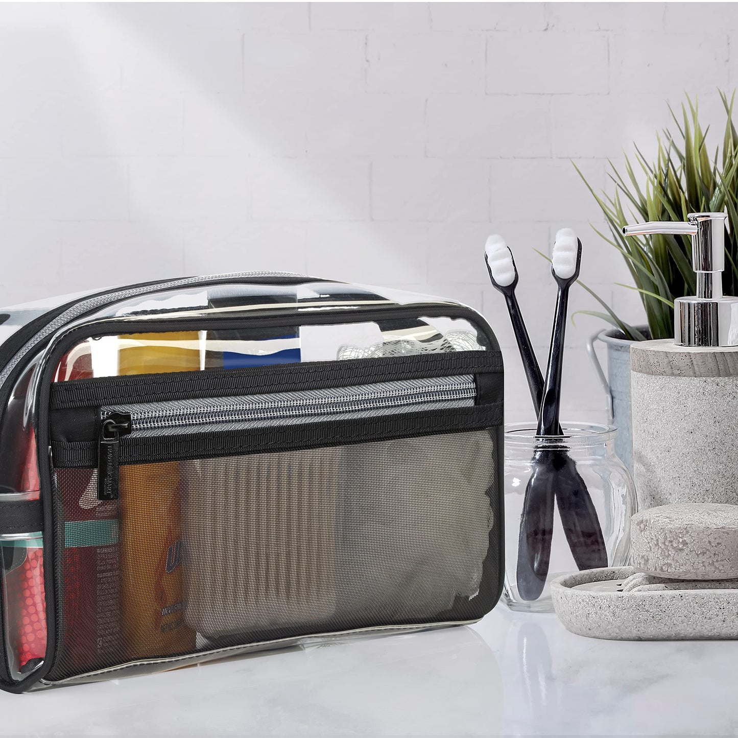 Conair Travel Toiletry Bag for Women and Men, Clear Bag by Travel Smart