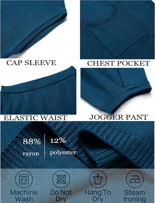 Ekouaer Two-Piece Lounge Set - Cozy Knit Sweater Top & Jogger Pants | Perfect for Relaxation