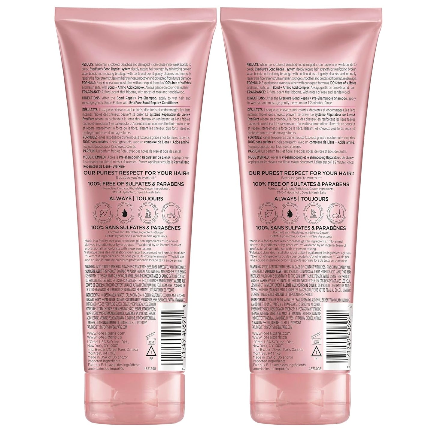 L'Oreal Paris EverPure Hair Care Kit - Sulfate-Free Vegan Shampoo & Conditioner for Stronger, Healthier Hair