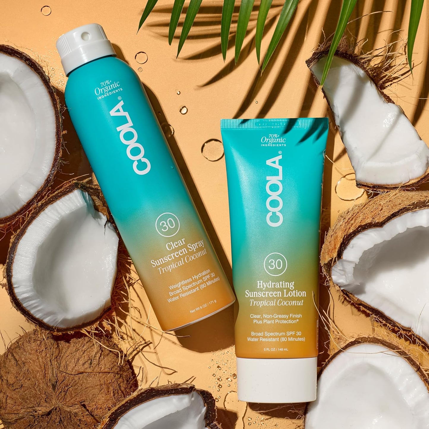 COOLA Organic Sunscreen SPF 30 - Vegan Tropical Coconut Sunblock Spray for Daily Skin Protection