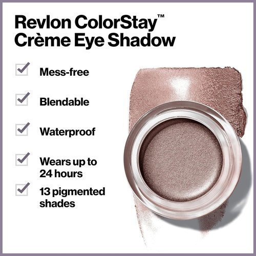 REVLON Crème Eyeshadow - ColorStay 24 Hour Makeup, Highly Pigmented Cream, 750 Vanilla, 0.18 Oz