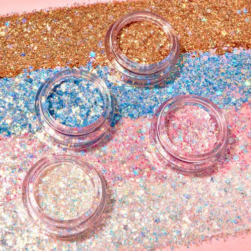 KimChiChic Beauty Glitter Sharts - Chunky Face & Body Glitter for Bold Sparkle | Super Nova, 2.5g