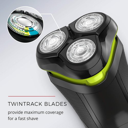 Remington Ultrastyle Rotary Shaver - Rechargeable Design | Black & Neon Green Color