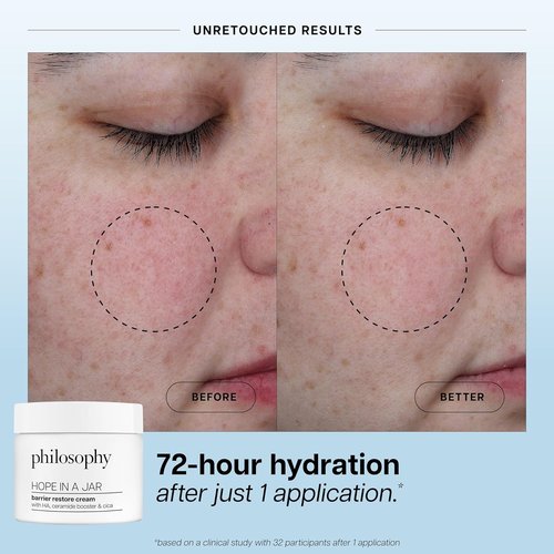 Philosophy Hope In A Jar Barrier Restore Cream - Intense Hydration with HA+ Complex, Cica & Ceramides for Dry, Sensitive Skin