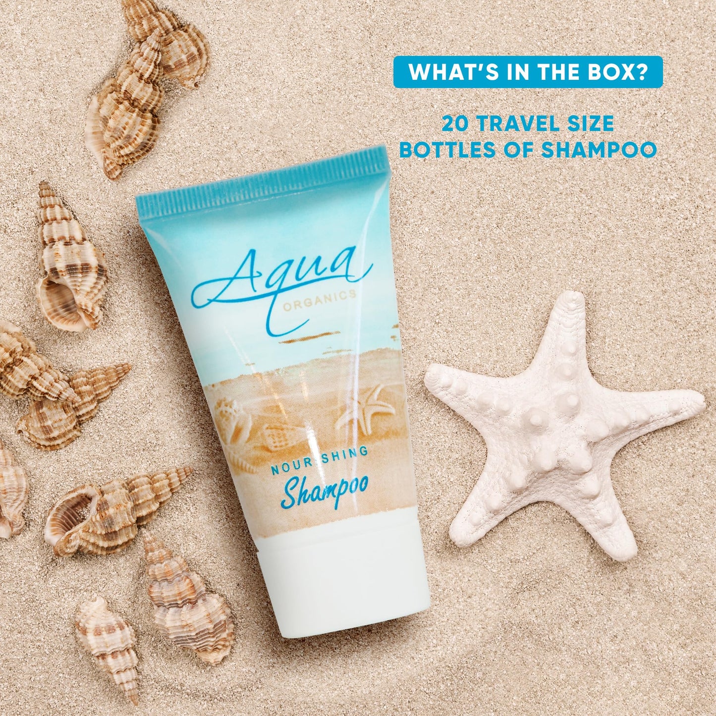 Aqua Organics Shampoo, Travel Size Hotel Amenities, 1 oz (Case of 20)