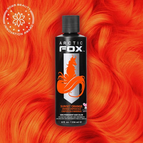 ARCTIC FOX Vegan and Cruelty-Free Semi-Permanent Hair Color Dye (8 Fl Oz, SUNSET ORANGE)