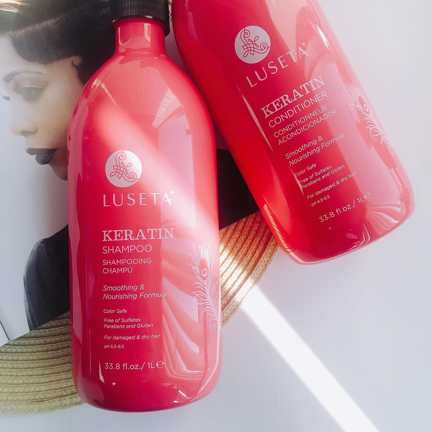 Luseta Hyaluronic Acid Moisturizing Shampoo & Conditioner Set for Dry and Damaged Hair, Sulfate Free Shampoo and Conditioner for Women Infused with Argan Oil and Shea Butter Paraben-Free2 x 16.9oz