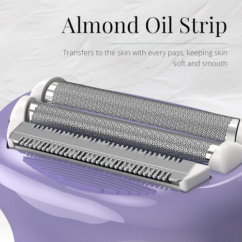 Remington Smooth & Silky Electric Shaver - 4-Blade Foil Shaver & Bikini Trimmer with Almond Oil Strip | Wet/Dry Use