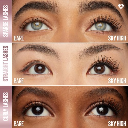 Maybelline Lash Sensational Sky High Glitter Mascara, Diamond Effect Eye Makeup for Lashes and Brows, Washable, Space Diamond, 1 Count