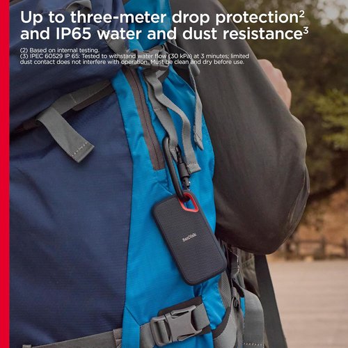 SanDisk 8TB Extreme Portable SSD - 1050MB/s Speed, USB-C, IP65 Water & Dust Resistant | External Solid State Drive