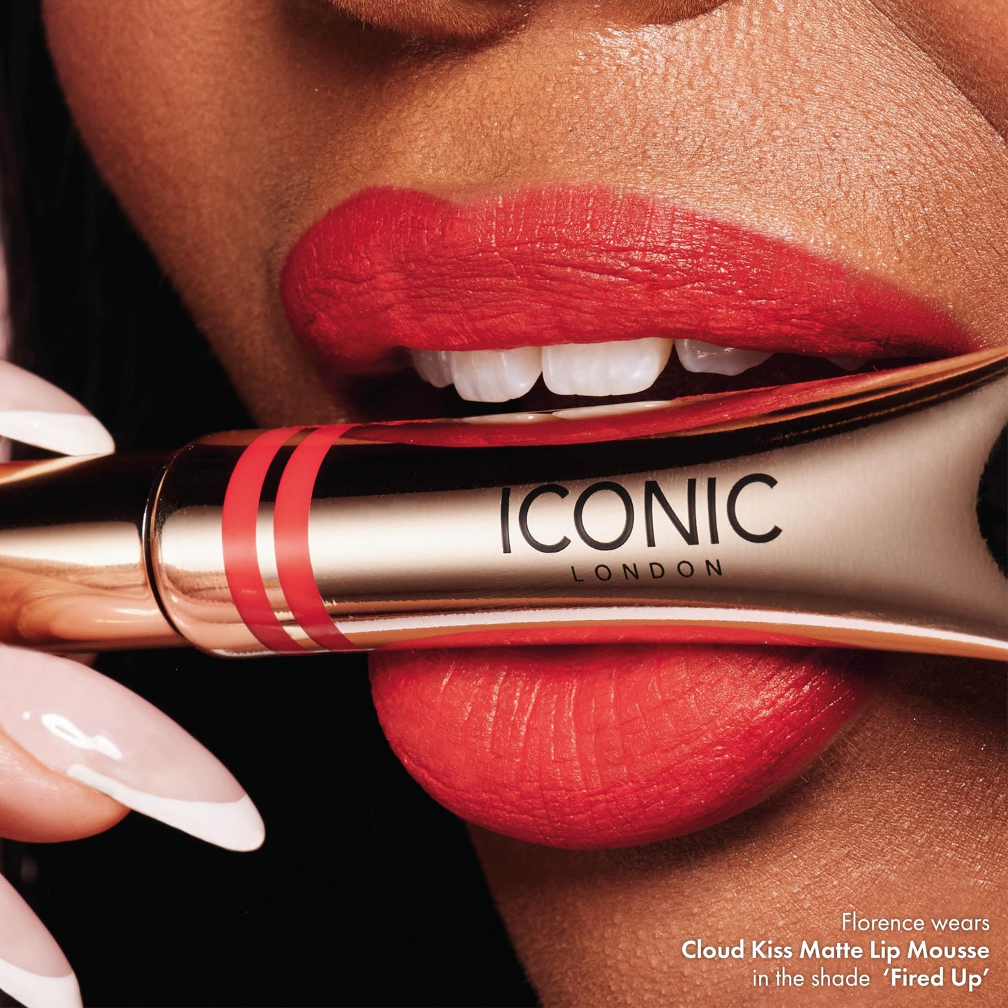 ICONIC LONDON Cloud Kiss Matte Lip Mousse | Matte Liquid Lip Colour, Cruelty-Free, Vegan Makeup, Fired Up
