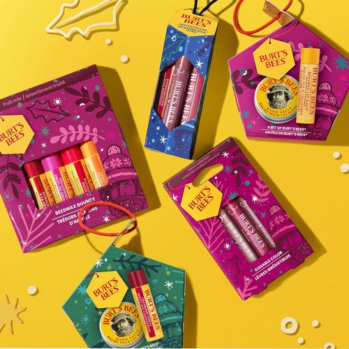 Burt's Bees Lip Balm Gift Set - Beeswax Bounty Fruit Mix | Perfect 4-Pack for Gift Baskets, 0.15 oz Each