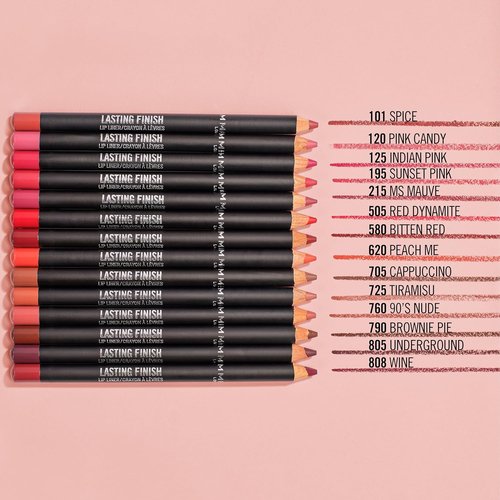 Rimmel Lasting Finish 8HR Lip Liner Pencil - Vibrant, Blendable Formula in 195 Sunset Pink, .04oz