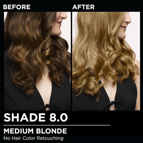 Garnier Olia Hair Color - Ammonia-Free Permanent Dye for 100% Gray Coverage | 8.0 Medium Blonde, 2 Count