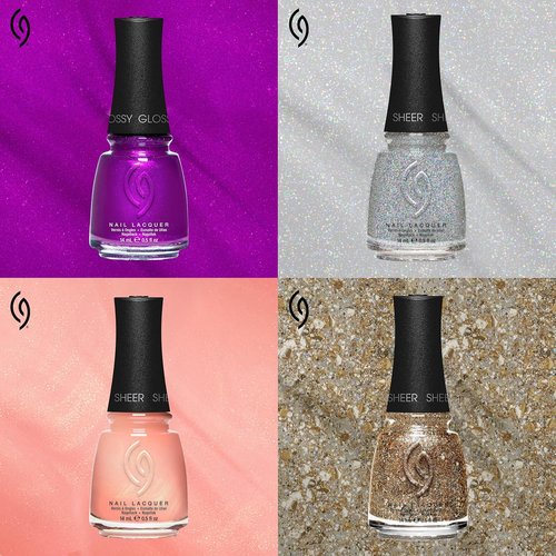 China Glaze CG Nail Lacquer - Black Diamond Glitter Nail Polish, Quick Dry & Chip Resistant, 0.5 fl oz