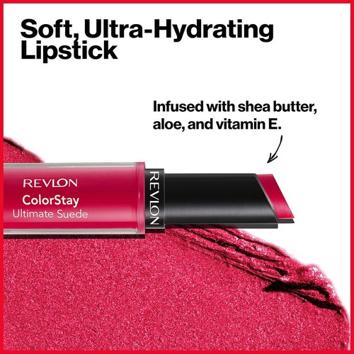 REVLON ColorStay Ultimate Suede Lipstick - High Impact Moisturizing Formula, 055 Iconic, 0.09 Oz