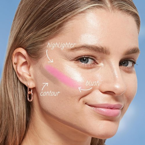 COVERGIRL Trublend Blush Balm Stick - Vegan, Non-Greasy Formula, Effortless Application | 200 Pink Sprinkle (Bright, Warm Pink)