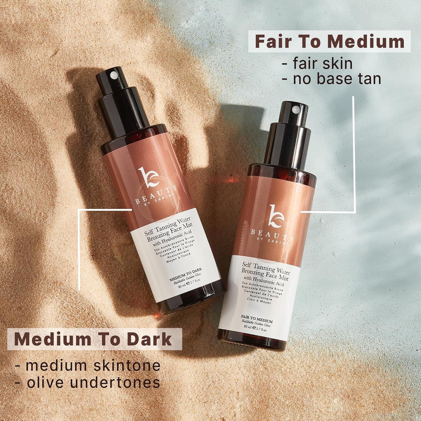 Skiennix Bronzing Face Tanner Spray - Sunless Tanning Water with Natural Ingredients | USA Made