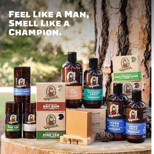 Dr. Squatch Natural Men’s Bar Soap - Cold Process Pine Tar Soap with Natural Oils - 5 oz, 5-Pack