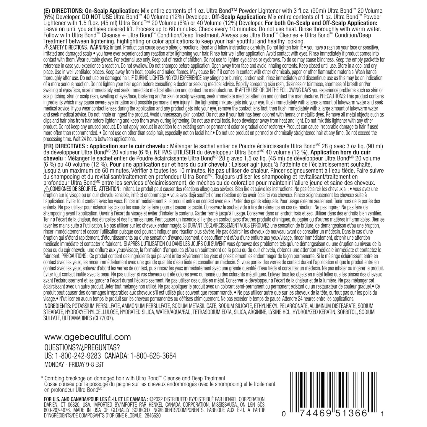 AGE Beautiful Permanent Powder Hair Lightener - Ultra Bond Building Formula | Strengthens & Nourishes | Lifts Up to 9+ Levels for Lightening & Highlights