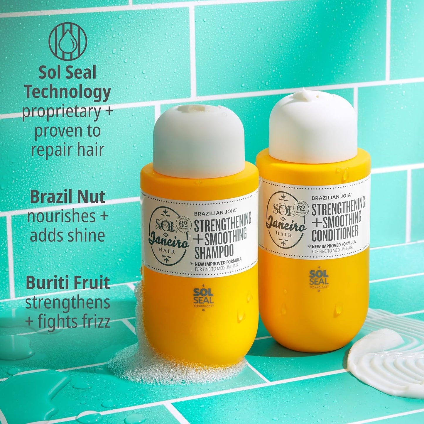 Sol de Janeiro Ultimate Shower Bundle - Travel Size Brazilian Play Moisturizing Body Wash & Joia Shampoo/Conditioner Set