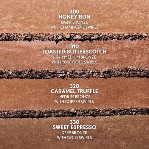 COVERGIRL TruBlend Skin Enhancer Baked Luminous Bronzer, with Hyaluronic Acid & White Rose Extract, Blends Seamlessly - 300 Honey Bun (Light Bronze with Champagne Swirls)