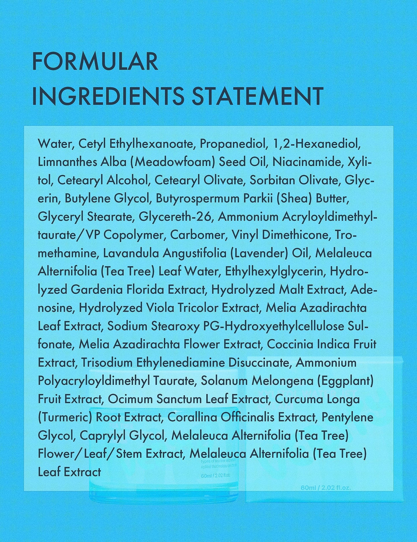 vertty Tea Tree XYLITOL Hydrating Facial Cream | Cooling, Redness Relief, Moisturizing Water Cream | Non-Comedogenic Moisturizer for Face | Long-lasting Hydration | Teens & Kids Skin Care (2oz)