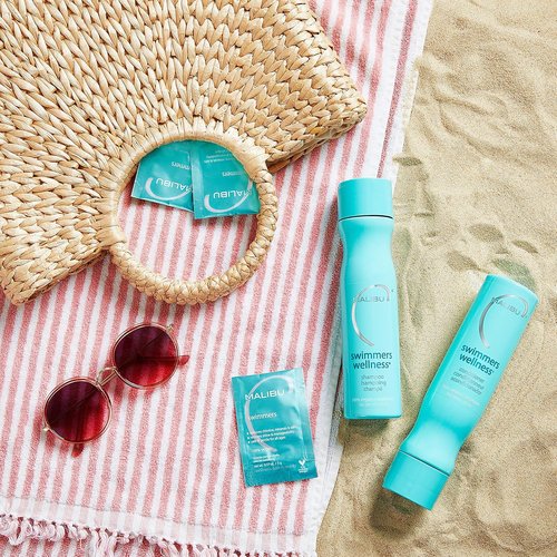 Malibu C Swimmers Shampoo - Protects Hair from Chlorine Damage & Restores Vitality - 12 oz