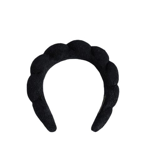 Handmade Sponge Spa Headband and Wristband Set Soft Flannel Skincare Kit