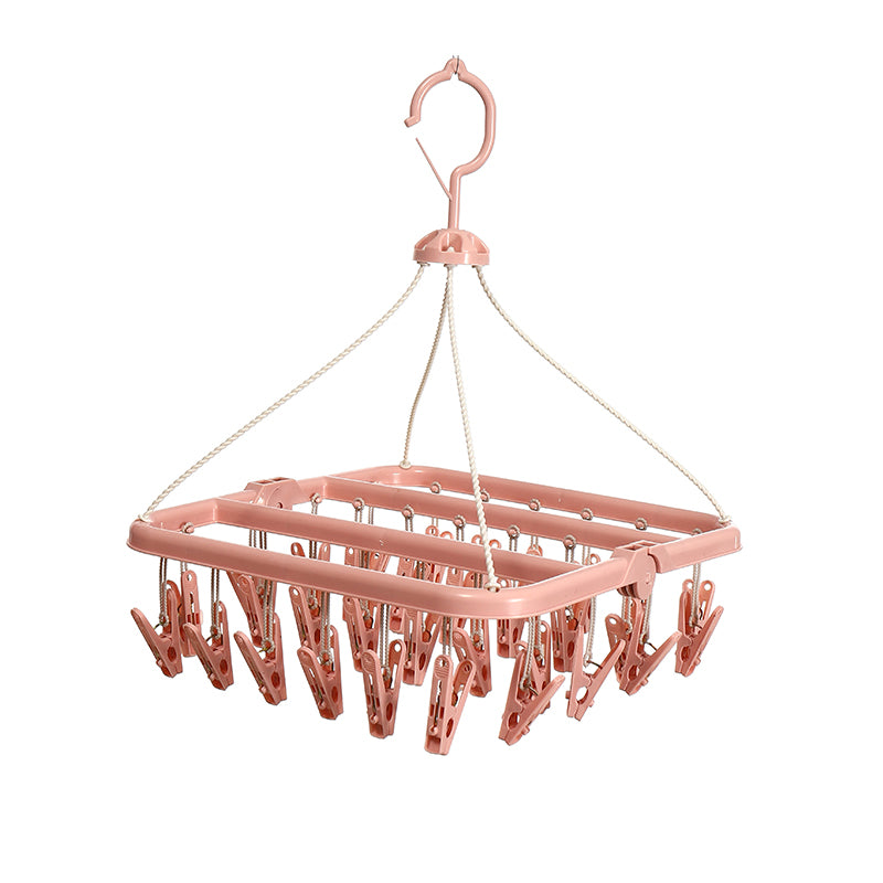 Windproof Clothes Drying Rack with Plastic Clips