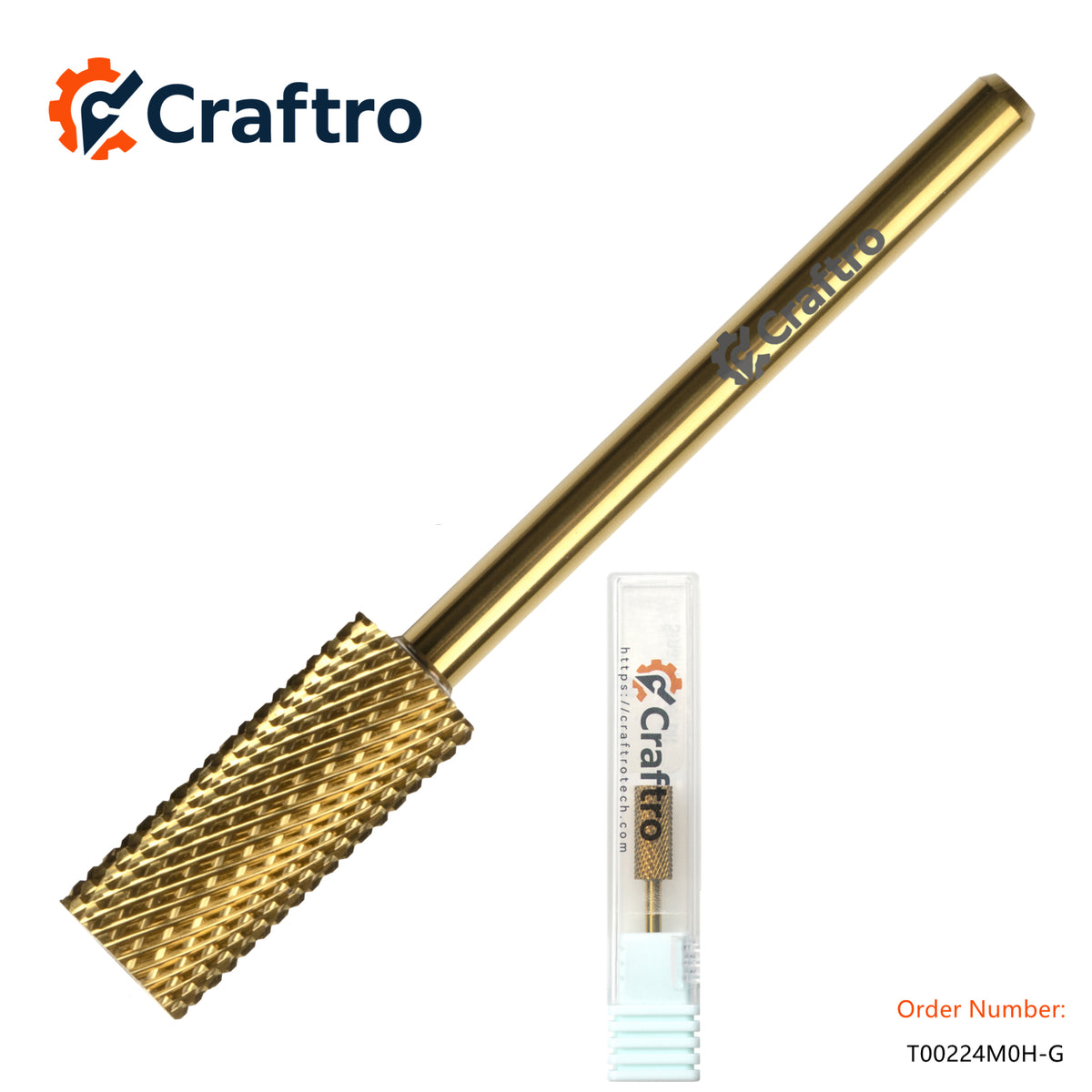 Craftro Carbide Nail Drill Bits 3/32'' Small Barrel Medium Grit for Nail Art