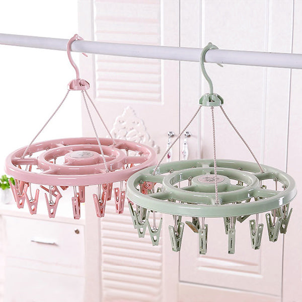 Windproof Clothes Drying Rack with Plastic Clips