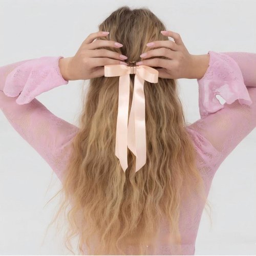 Handmade Magnetic Bow Hair Clip Elegant Zinc Alloy Metal Barrette for Women